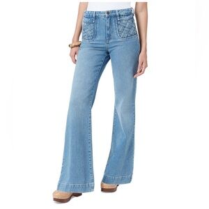 Sam Edelman Braided Pocket Bay High Rise Flare Jeans, Size 29, NWT